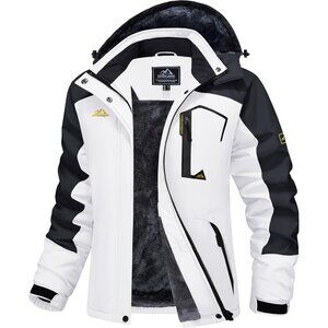Women's White Black Como Ski Jacket Waterproof Jacket Windproof Winter Coats
